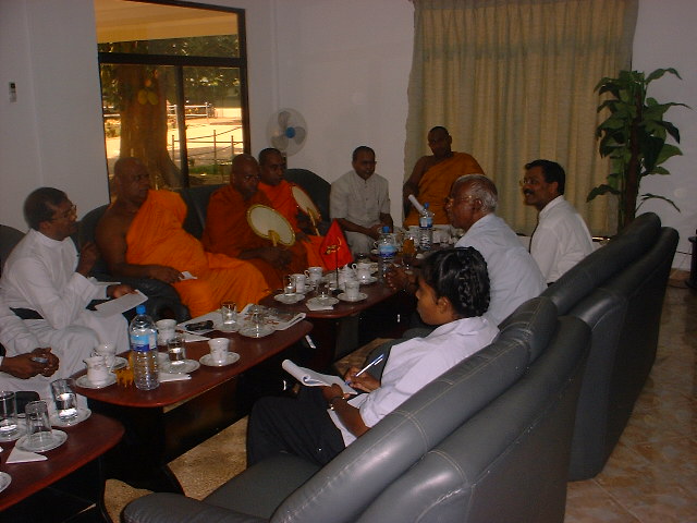 Meeting with Tamil Chelvan in Kilinochchi at his office May 2006 -2.JPG